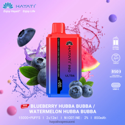 Hayati Flavours - Hayati Pro Ultra kertakäyttöinen 15 000 suihketta 468Z4J217 mustikka hubba bubba/vesimeloni hubba bubba