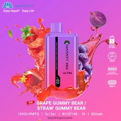 Hayati Suomi - Hayati Pro Ultra kertakäyttöinen 15 000 suihketta 468Z4J221 grape gummy bear / strawberry gummy bear