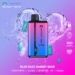 Hayati Vape Flavours - Hayati Pro Ultra kertakäyttöinen 15 000 suihketta 468Z4J194 sininen razz-kumikarhu