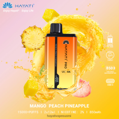 Hayati Vape Flavours - Hayati Pro Ultra kertakäyttöinen 15 000 suihketta 468Z4J204 mango persikka ananas